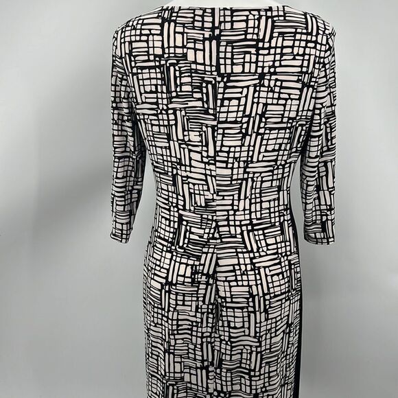 Lauren Ralph Lauren black beige abstract print 12 dress - Picture 3 of 4